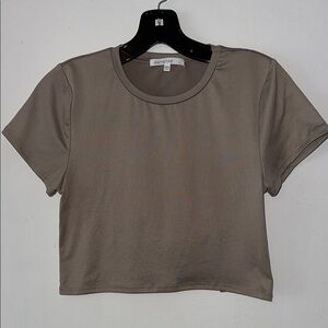 Taupe Open Back Crop Top